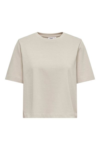 ONLY ONLSILVINA Μπεζ γυναικείο φούτερ - S/S TOP SWT - O15324994