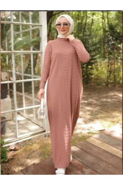 QUAWEAR Crew Neck Knitwear Hijab Dress