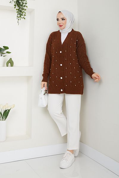 Pamuk Butik Γυναικεία Ζακέτα με Λεπτομέρεια από Πέτρα