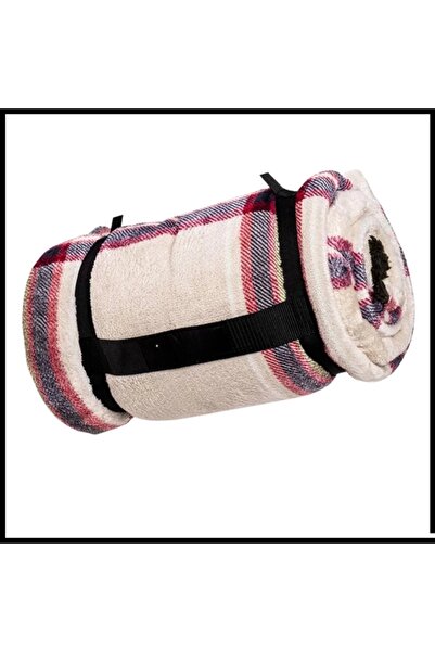 Uygunayakala Uyguna-Yakala Acil Durum Battaniye Peluş Polar Mavi Ekose Kamp B...