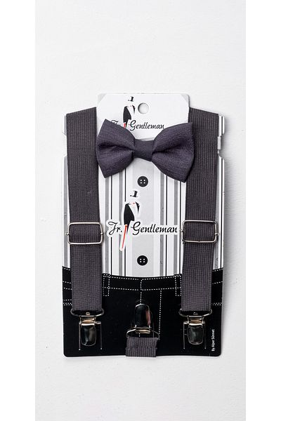 tinytrends Set bretele și papion pentru pantaloni pentru copii 1-11 ani