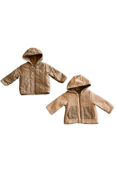 Verscon Baby Girl/Boy Plush Zippered Hooded Coat