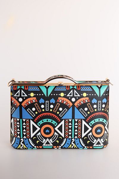 weem bag Чанта клъч Weembag 126 Totem Pattern с дъно от бутилка | Модерна шарена чанта