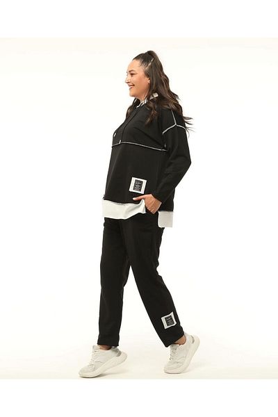 özle fashion Дамски спортен костюм с качулка за големи размери