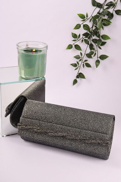 weem bag Γυναικεία τσάντα Weembag Sand Glitter Weave Striped Palermo