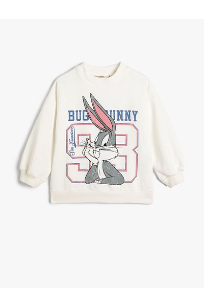 Koton Bugs Bunny Sweatshirt Licensed Long Sleeve Crew Neck With Ribbon
