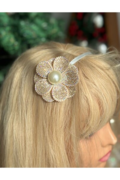 QUEEN AKSESUAR Model de flori de lotus cu detalii de piatră și perle de lux p...