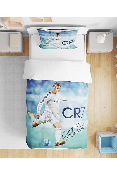 Erays Home Cristiano Ronaldo 3D sada povlaků na přikrývku pro malé děti bez povlečení
