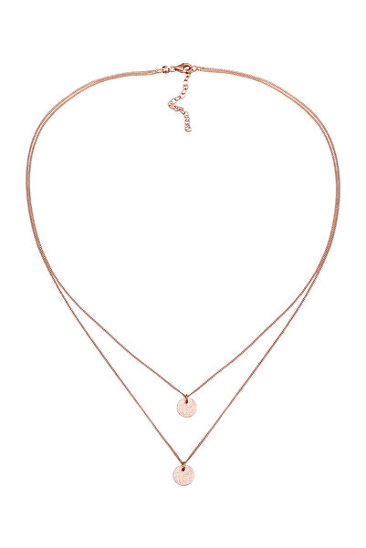 ELLI Dámský náhrdelník s přívěskem, kulatý, vrstvený, kartáčovaný, stříbro 925