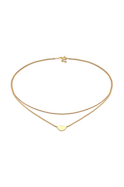 ELLI Dámský choker – stříbro 925 s náhrdelníkem ve tvaru srdce a vzhledem vrstvy