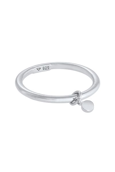 ELLI Inel pentru dama Inel rotund cu trombocite Basic Minimal In argint 925