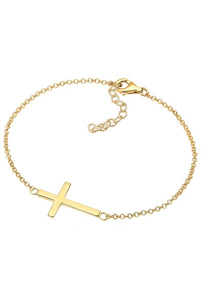 ELLI Bratara Doamnelor Cross Faith Din Argint Sterling 925 Placat cu Aur Roz