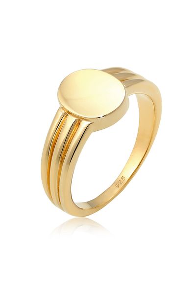 ELLI Ring Signet Ring Geo Look Basic Blogger Trend In 925 Sterling Silver