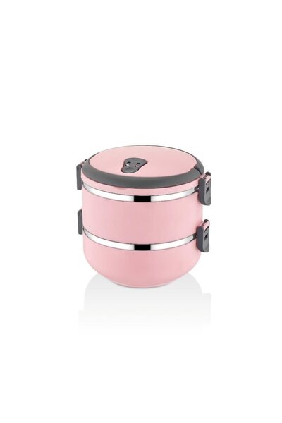 MOBGİFT Mobgift Freshbox 2 Katlı Sefer Tası Yemek Termosu (Pudra Pembe)
