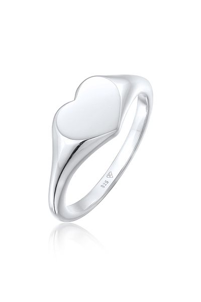 ELLI Prsten Signet Srdce Symbol lásky V 925 Sterling Silver