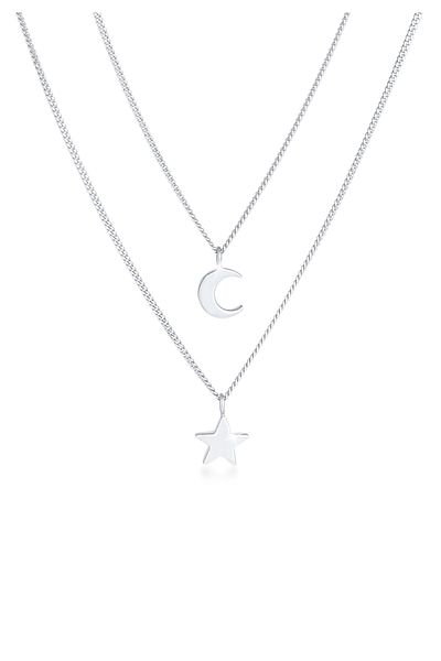 ELLI Colier Femeie Strat Star Moon Astro Layer Trend În Argint Sterling 925