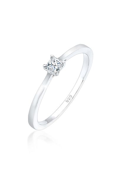 ELLI Inel de logodnă pentru femei cu diamant (0.11 CT.) din argint 925