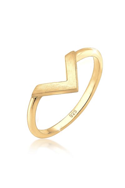 ELLI Ring Women V Shape Basic Trend In 925 Sterling Silver