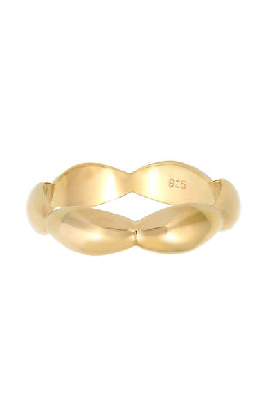 ELLI Inel pentru femei - Geo Basic Minimum 925 Sterling Silver Placat cu aur