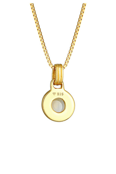 ELLI Dámský kulatý klasický náhrdelník s citrínem, stříbro 925, pozlacený...