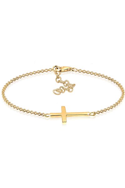 ELLI Bratara Doamnelor Cross Faith Din Argint Sterling 925 Placat cu Aur Roz