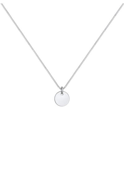 ELLI Colier Doamnă Cu Lanț Venețian Placă Pandantiv Basic Minimal În Argint Sterling 925