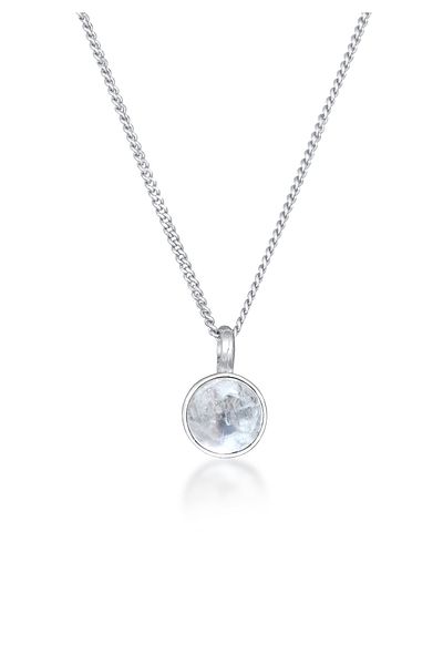 ELLI Halskette Damen Solitär Anhänger Classic mit Mondstein in 925 Sterling Silber