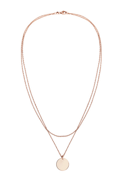 ELLI Dámský náhrdelník s vrstvami a kruhy, jednoduchý, minimalistický, ze stříbra 925, pozlacený