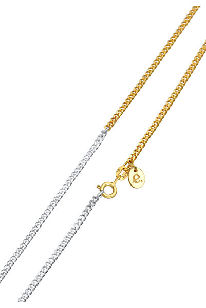ELLI Dámský náhrdelník Curb Chain Basic Chunky Chain Bi-Color Trend ze sterlingového stříbra 925, pozlacený
