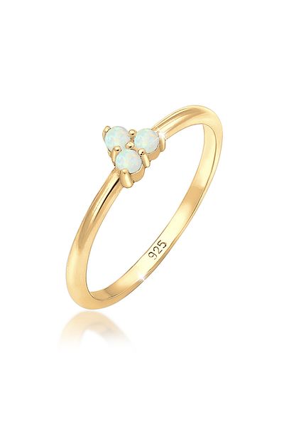 ELLI Ring Circle Geo Trend Opal 925 Sterling Silver