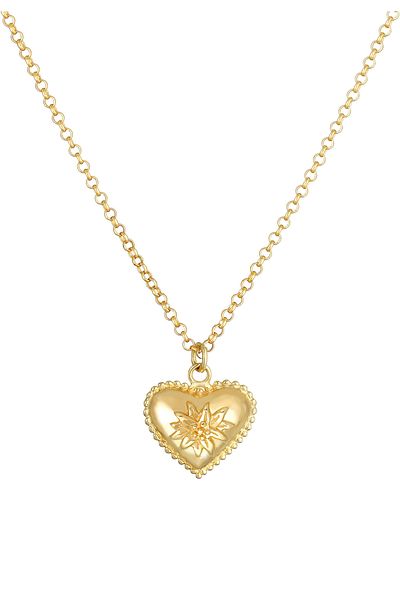 ELLI Necklace Ladies Heart Pendant Edelweiss Dirndl Look In 925 Sterling Silver