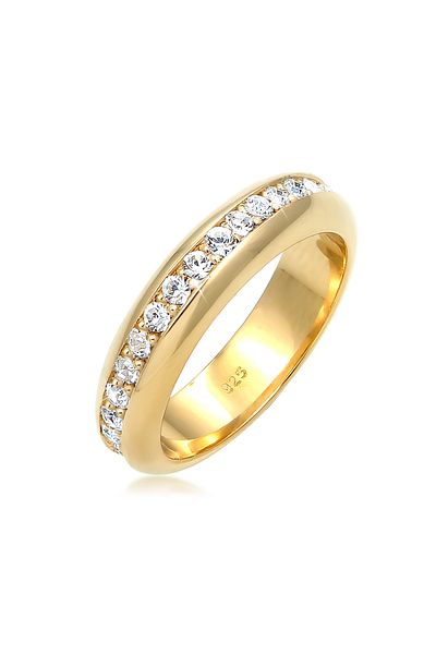 ELLI Ring-Cocktailband aus 925er-Sterlingsilber mit Kristallen