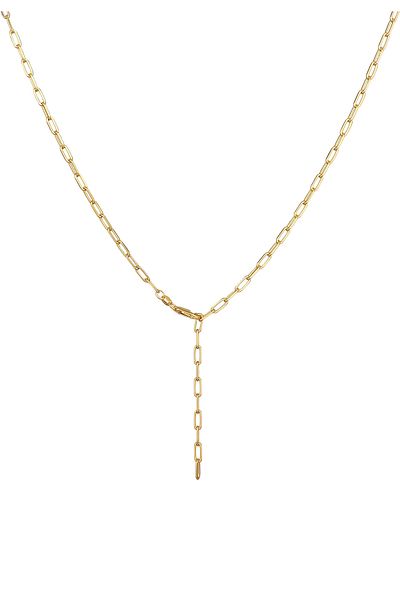 ELLI Necklace Ladies Y-chain Links Oval Coarse Timeless In 925 Sterling Silver Gold Plated