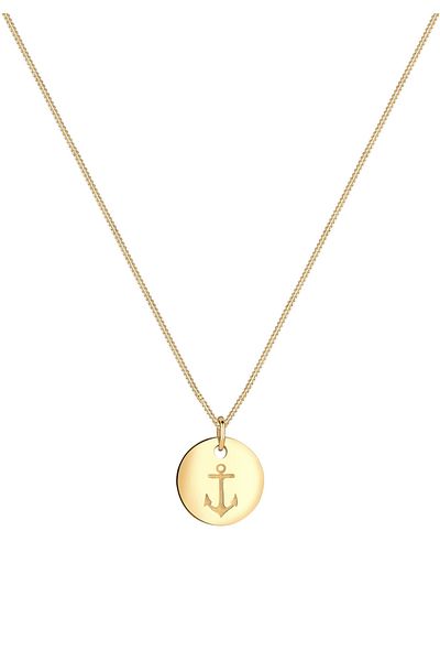 ELLI Necklace Anchor Gold Plated 925 Sterling Silver