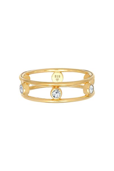 ELLI Damenring – Doppelt auffälliges 925er-Sterlingsilber mit exquisitem Kristall
