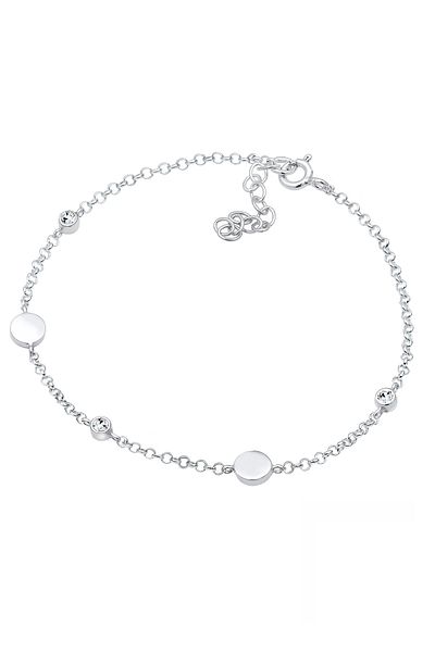 ELLI Bracelet Ladies With Platelets And Crystals In 925 Sterling Silver