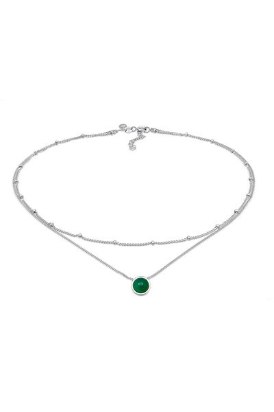 ELLI Colier Colier Premium pentru dama Choker Strat Bile Cu Agat In Argint Sterling 925