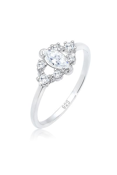 ELLI Inel Femei Motiv Floral Jucăuș Cu Cristale De Zirconiu În Argint Sterling 925