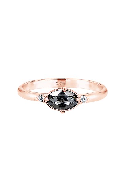 ELLI Ring aus 925er-Sterlingsilber mit schlichten, eleganten Kristallen für Damen