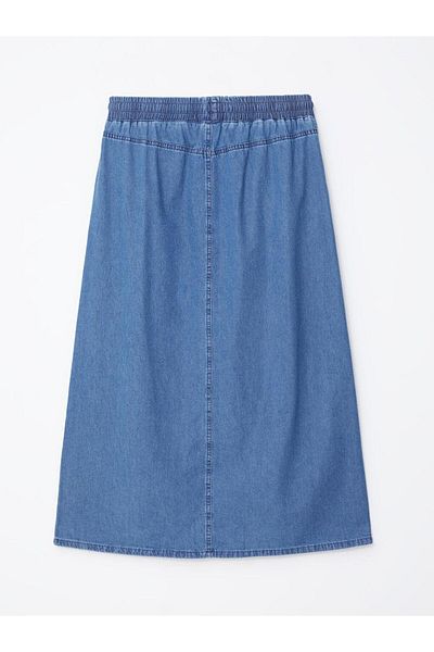 LC Waikiki Fusta de damă LCW Grace Blue cu talie elastică