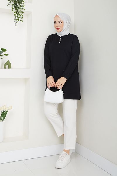 Pamuk Butik Γυναικείο Πλεκτό Μερσεριζέ με Λεπτομέρεια Πέτρας