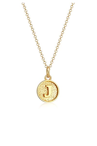 ELLI Necklace Women Letter J Platelet Initials Basic In 925 Sterling Silver