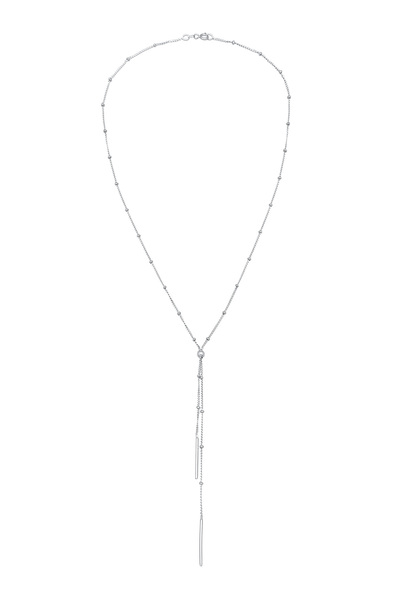 ELLI Dámský náhrdelník ve tvaru Y s kuličkovou tyčí, minimalistický, ze stříbra 925