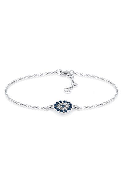 ELLI Stříbrný náramek 925 s krystalem Evil Eye