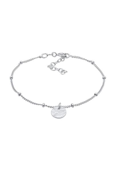ELLI Armband Damen Satte Kette Plättchen Scheibe gehämmert aus 925 Sterling Silber