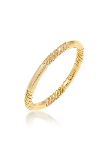 ELLI Ring Women Stacking Twisted Basic Minimal In 925 Sterling Silver