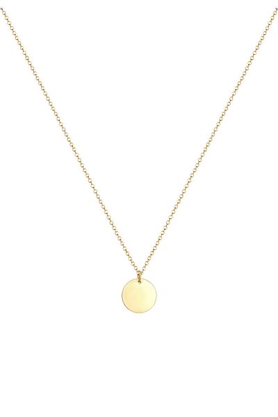 ELLI Necklace Ladies Plate Pendant Basic Round In 925 Sterling Silver