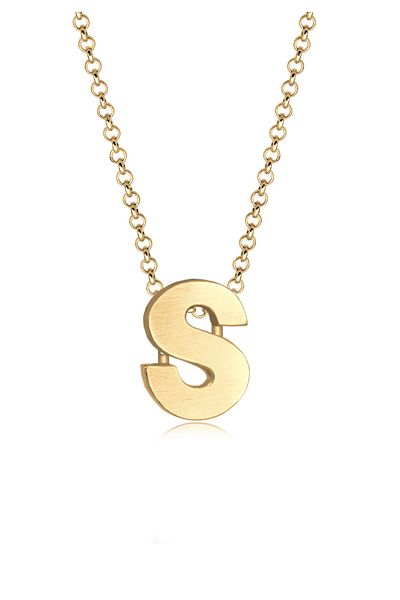 ELLI Necklace Woman Letter S Pendant Minimal Basic In 925 Sterling Silver