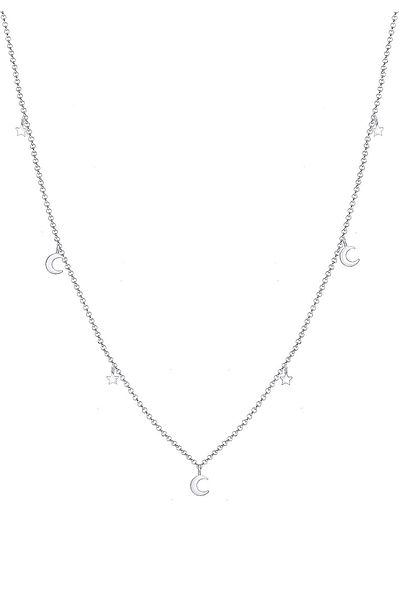 ELLI Colier Crescent Star Astro Trend 925 Sterling Silver