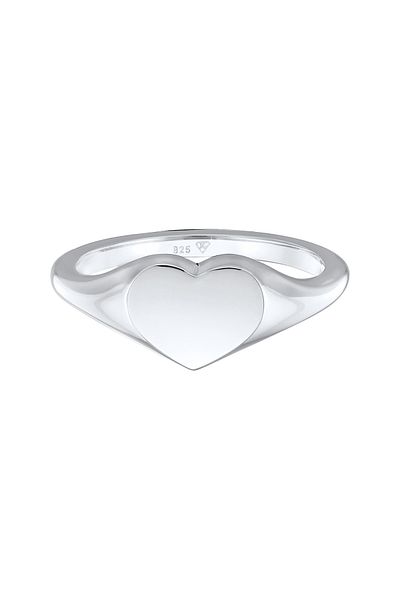 ELLI Prsten Signet Srdce Symbol lásky V 925 Sterling Silver
